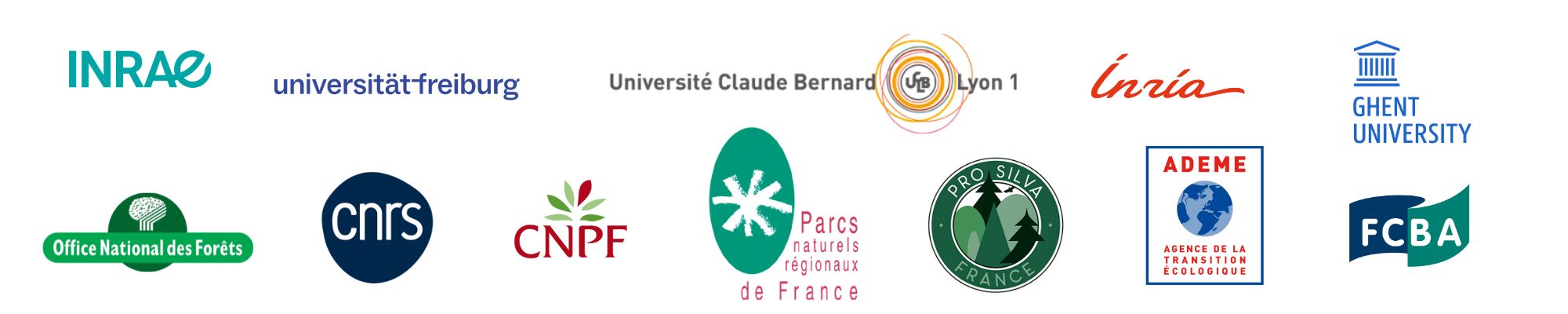 INRAE, Université de Freiburg, Université Claude Bernard Lyon 1, Inria, Ghent University, ONF, CNRS, CNPF, Fédération des Parcs naturels régionaux, Pro Silva France, ADEME, FCBA INRAE, Université de Freiburg, Université Claude Bernard Lyon 1, Inria, Ghent University, ONF, CNRS, CNPF, Fédération des Parcs naturels régionaux, Pro Silva France, ADEME, FCBA